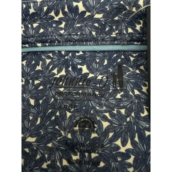 NWT Johnnie-O Bali Floral Printed Jersey Performance Polo Lake Blue LARGE $98 - Picture 7 of 7